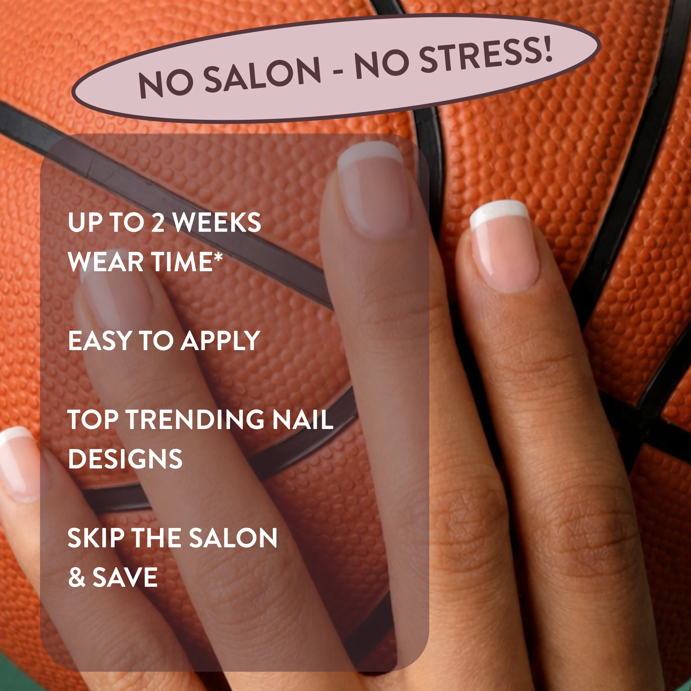 Classic Kim Square French Tip Press-On Nails - Image 5