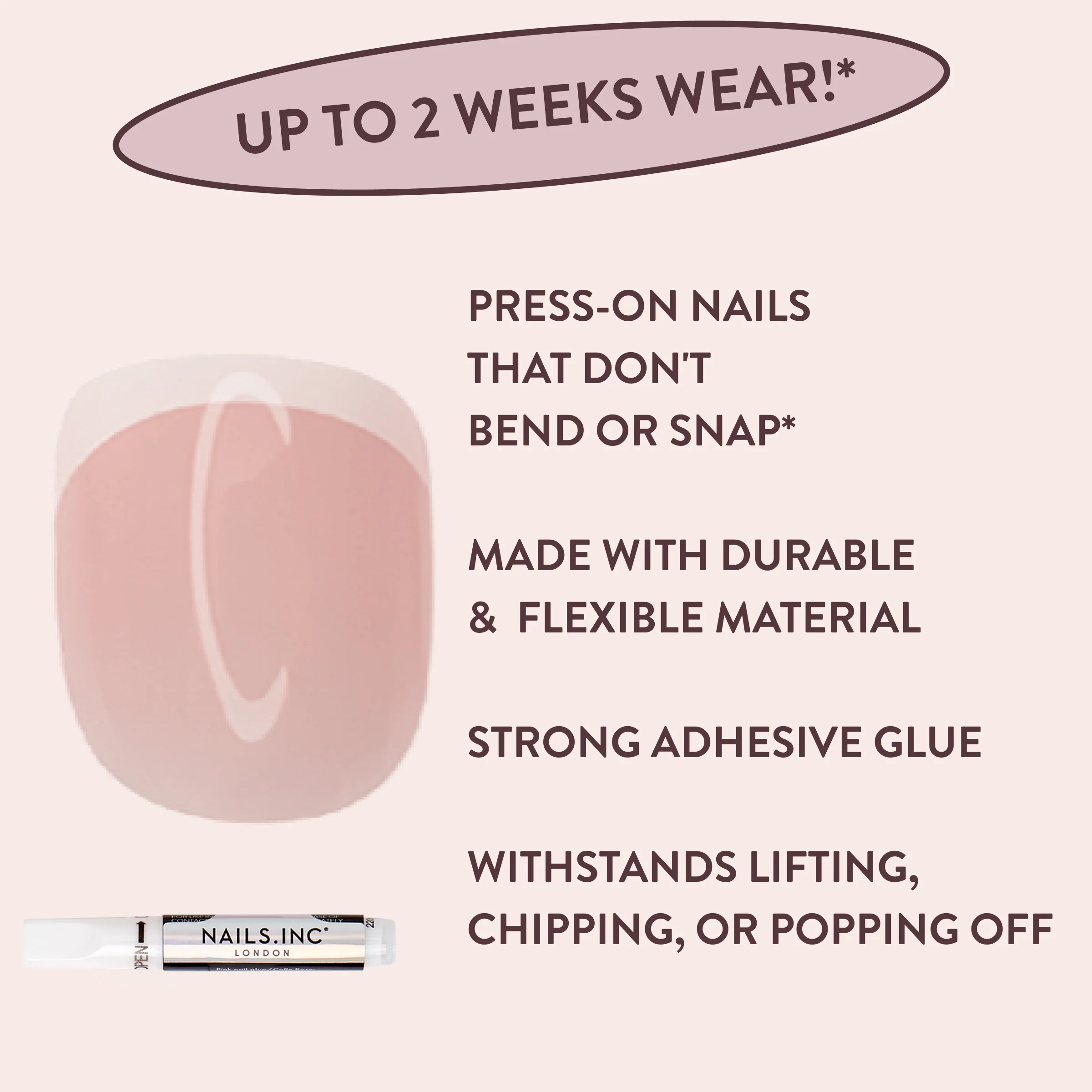 Classic Kim Square French Tip Press-On Nails - Image 6