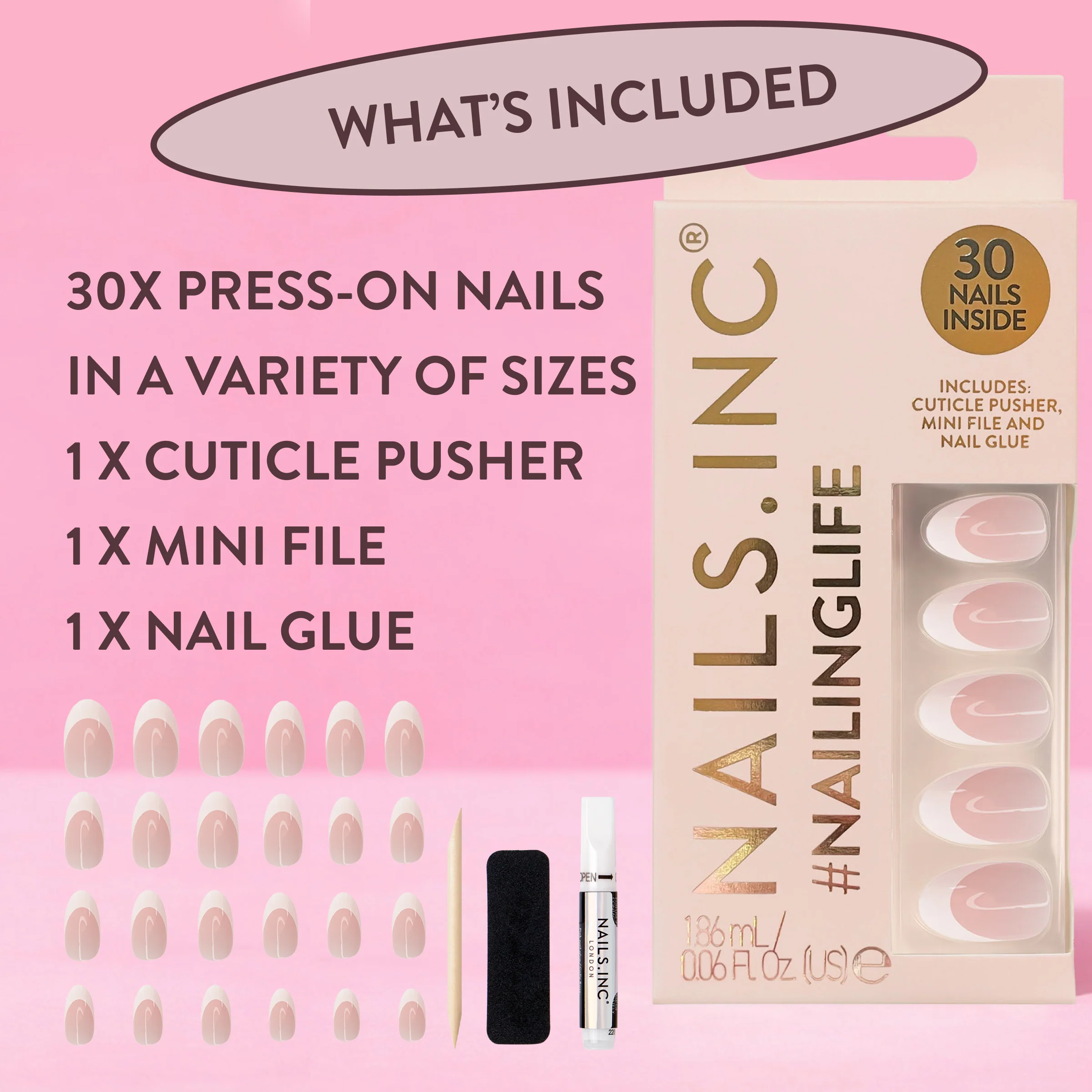 It's Giving Gracie Almond French Tip Press-On Nails US - Image 3