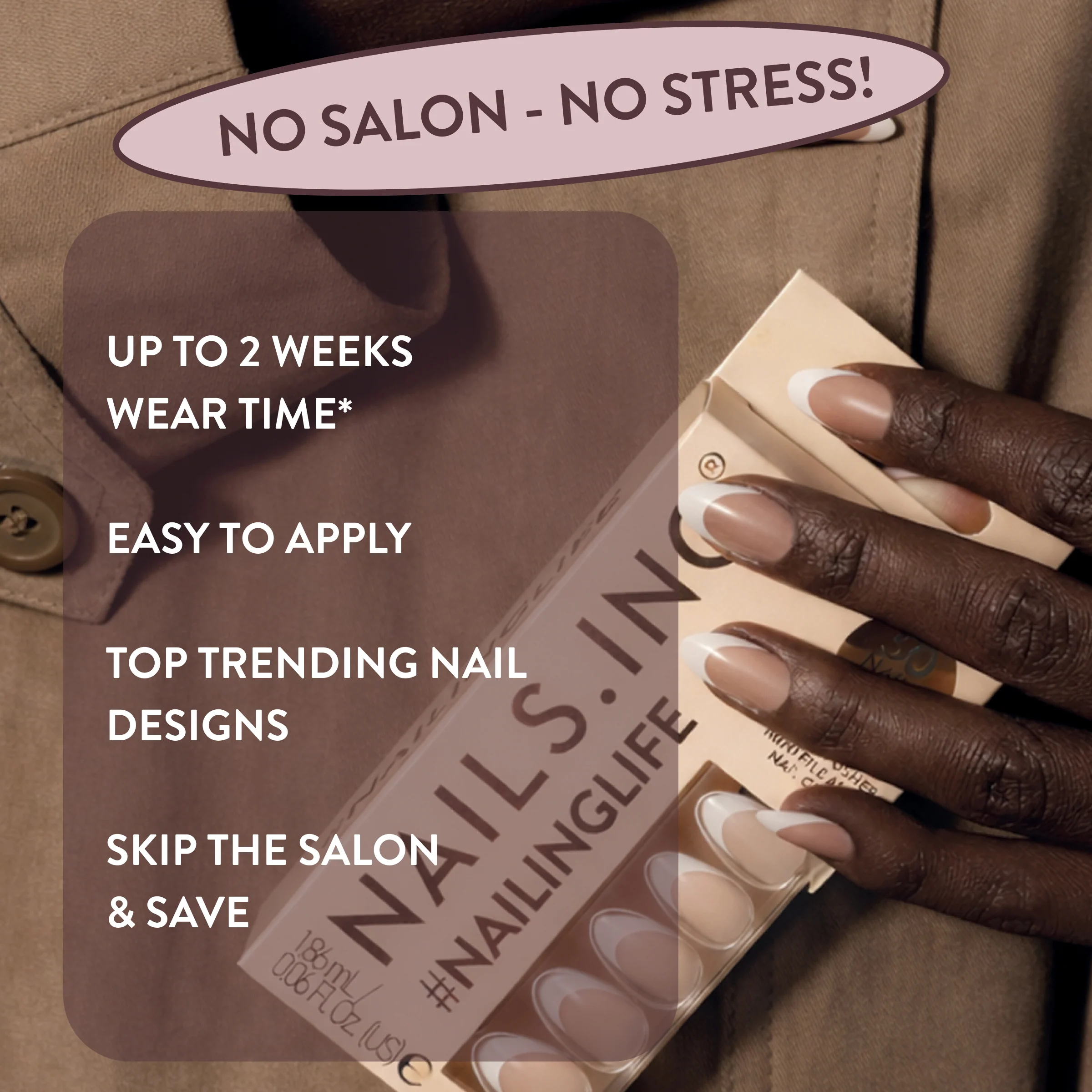 It's Giving Gracie Almond French Tip Press-On Nails US - Image 6