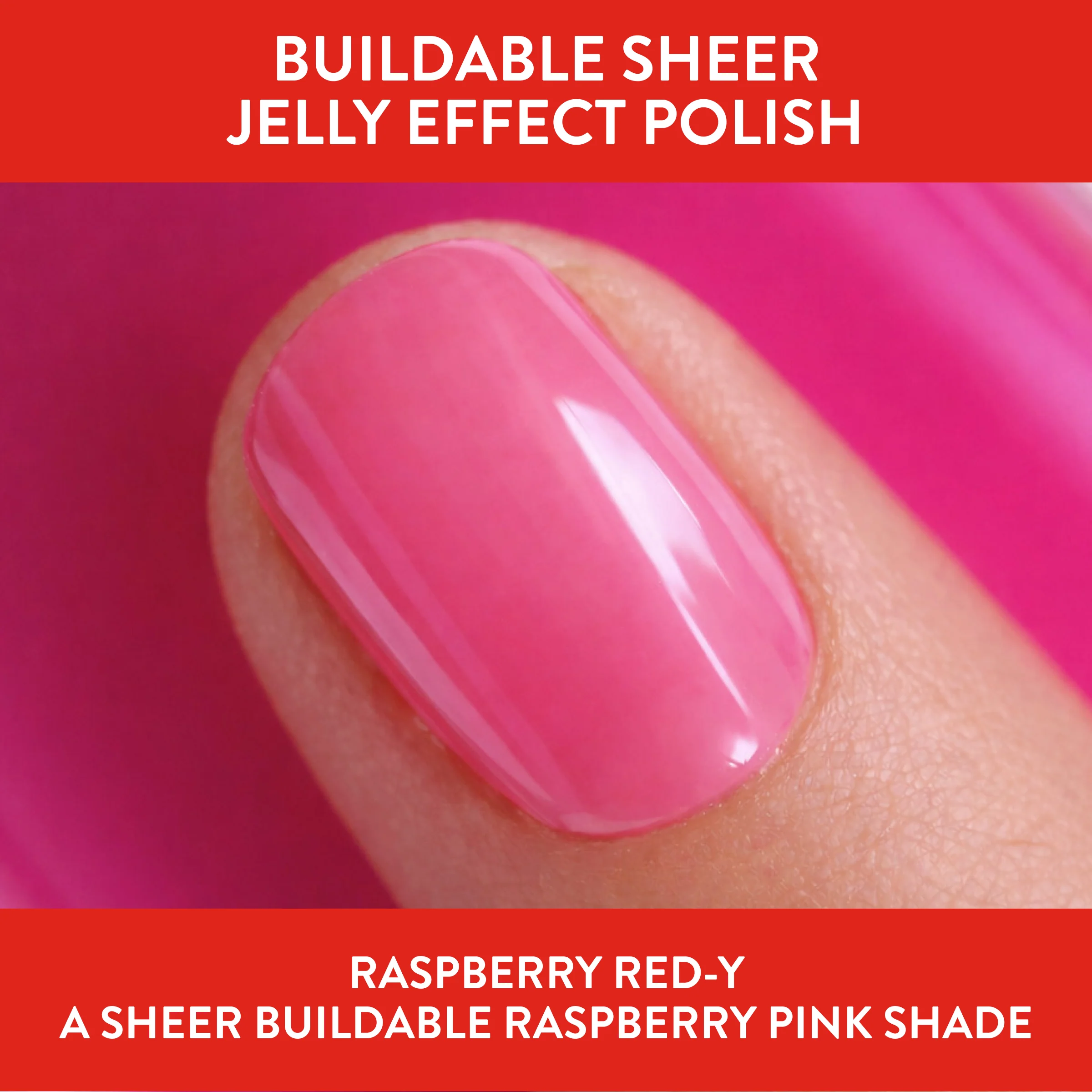 Nails.INC x Smucker’s® Raspberry Red-y - It’s Topless Jelly Effect 1-Step Gel-Like Scented Nail Polish - Image 2