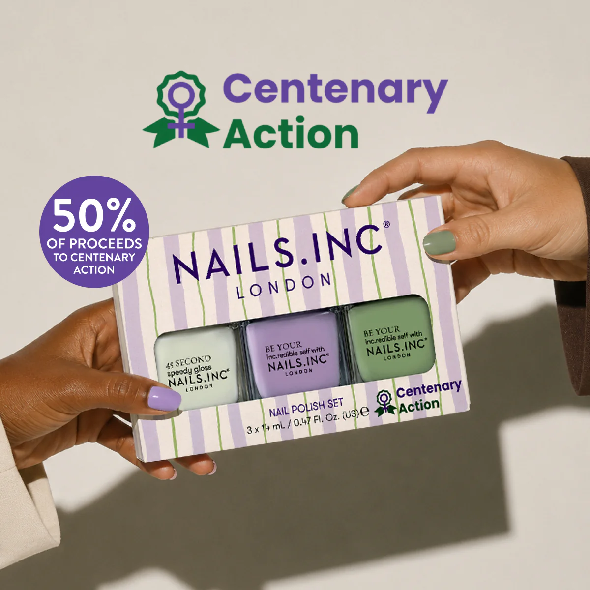 Nails.INC x Centenary Action Suffragette Stripes Nail Polish Set - Image 5
