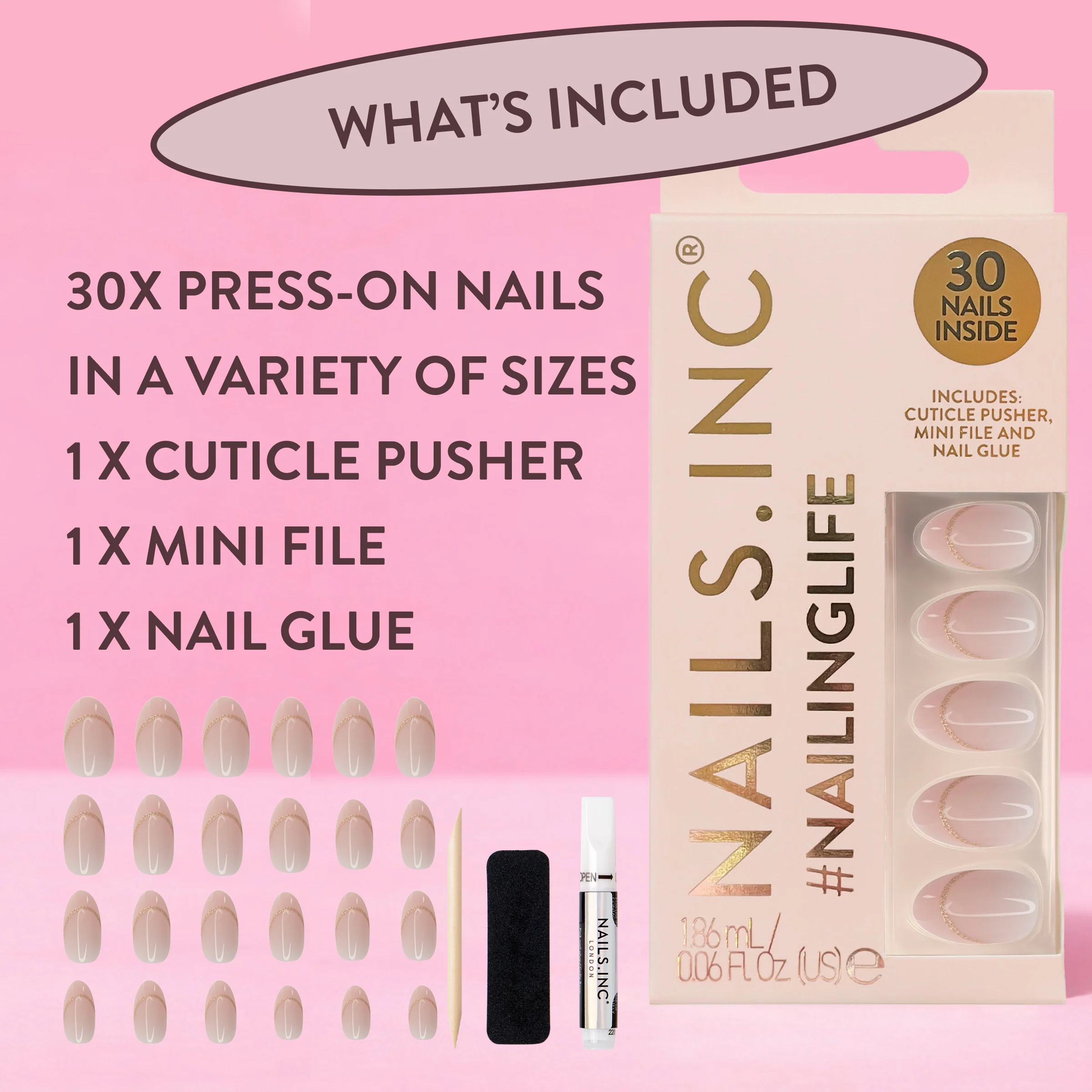 Style It Like Sabrina Gold Outline French Tip Press-On Nails - Image 3